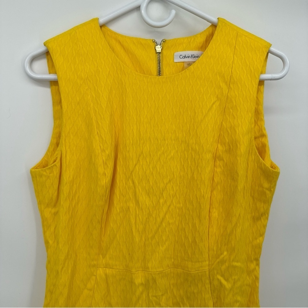 Calvin Klein Womens Dress Sleeveless Sheath Textured Fabric Career - Picture 2 of 11
